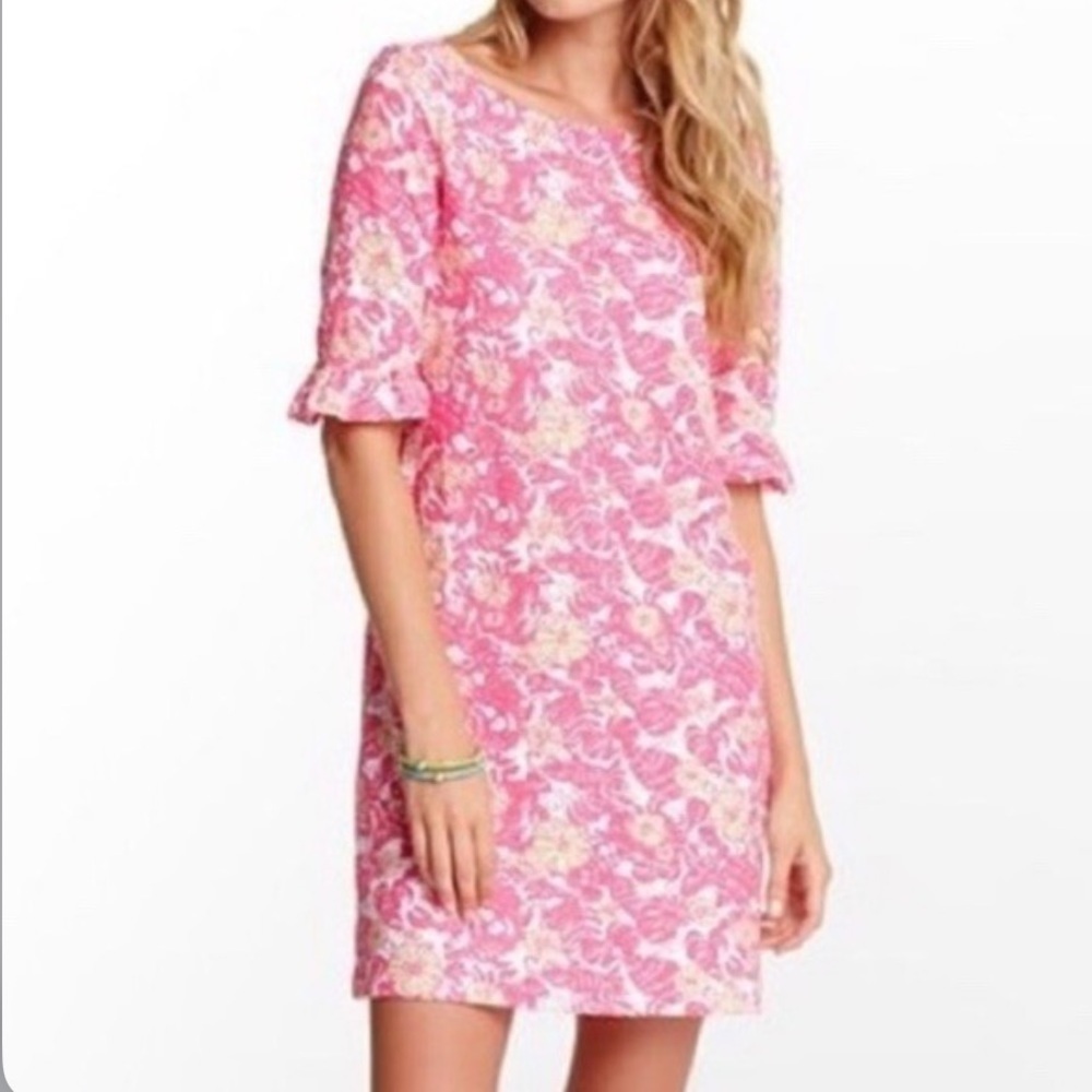 Lilly Pulitzer Womens Somerset short sleeve dress in chum bucket XS